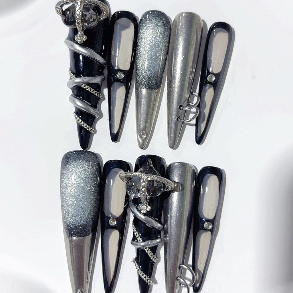 Future Lover Girl by Gattina, luxury hand-crafted press-on nails