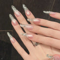 Pearl Cascade by Gattina, luxury hand-crafted press-on nails