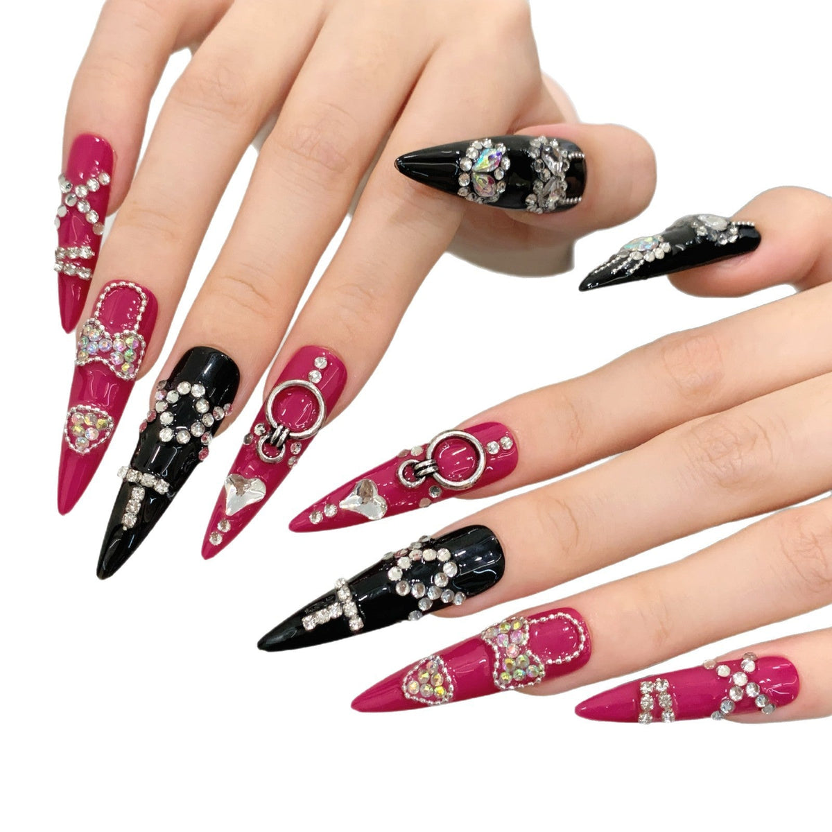 Heartbreaker by Gattina, luxury hand-crafted press-on nails