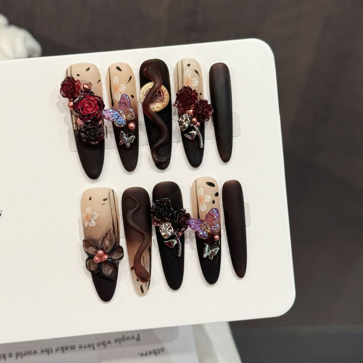 Nocturne by Gattina, luxury hand-crafted press-on nails