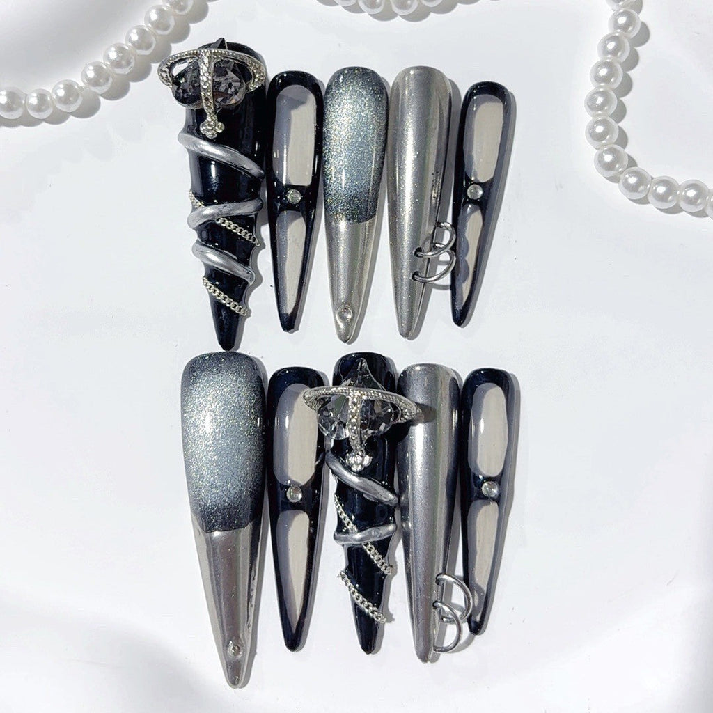Future Lover Girl by Gattina, luxury hand-crafted press-on nails