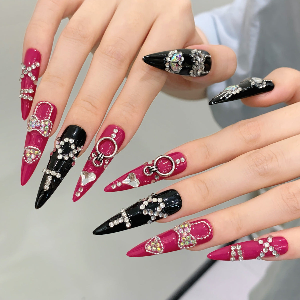 Heartbreaker by Gattina, luxury hand-crafted press-on nails