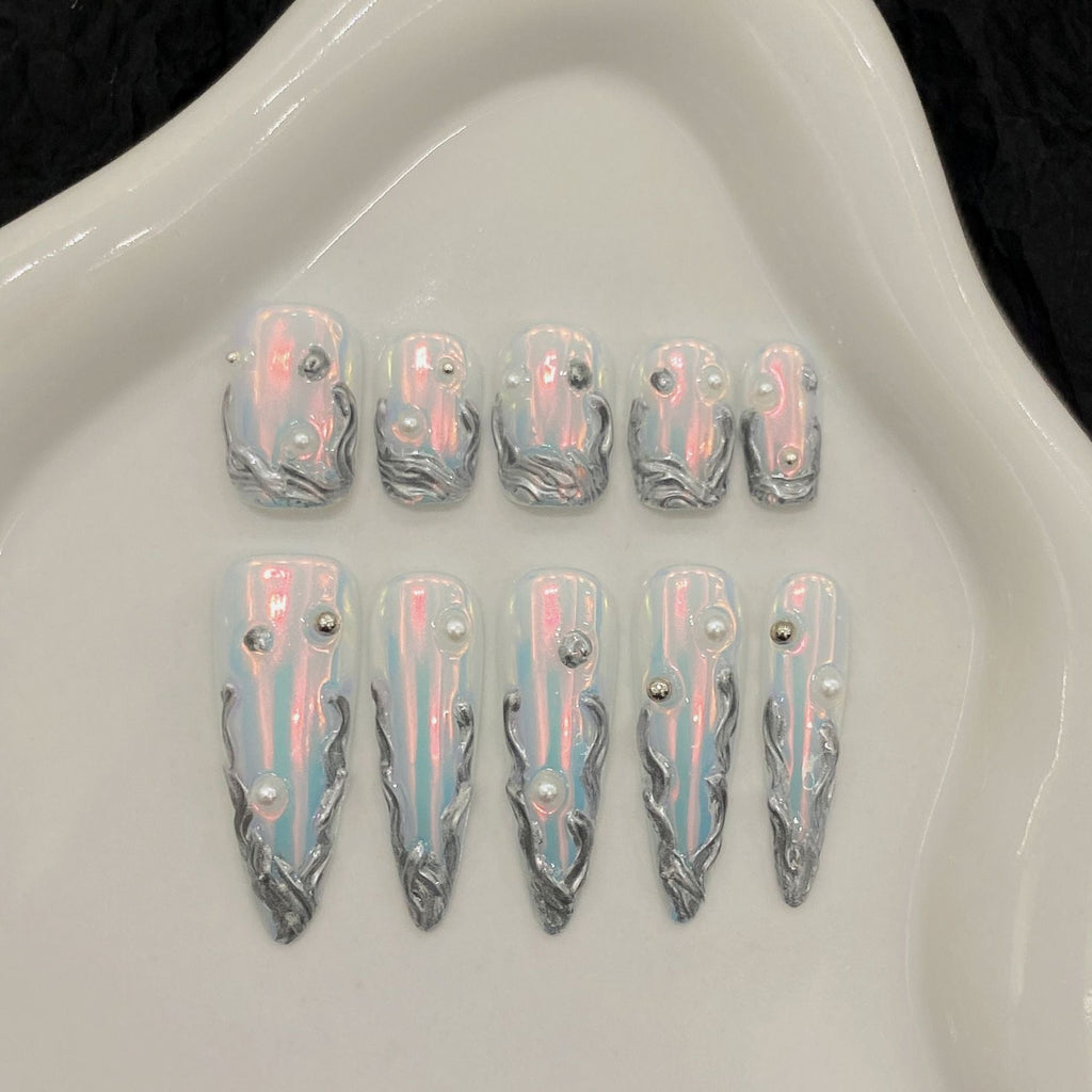 Opaline by Gattina, luxury hand-crafted press-on nails