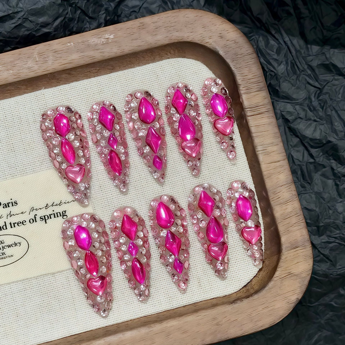 Fuchsia Diva by Gattina, luxury hand-crafted press-on nails