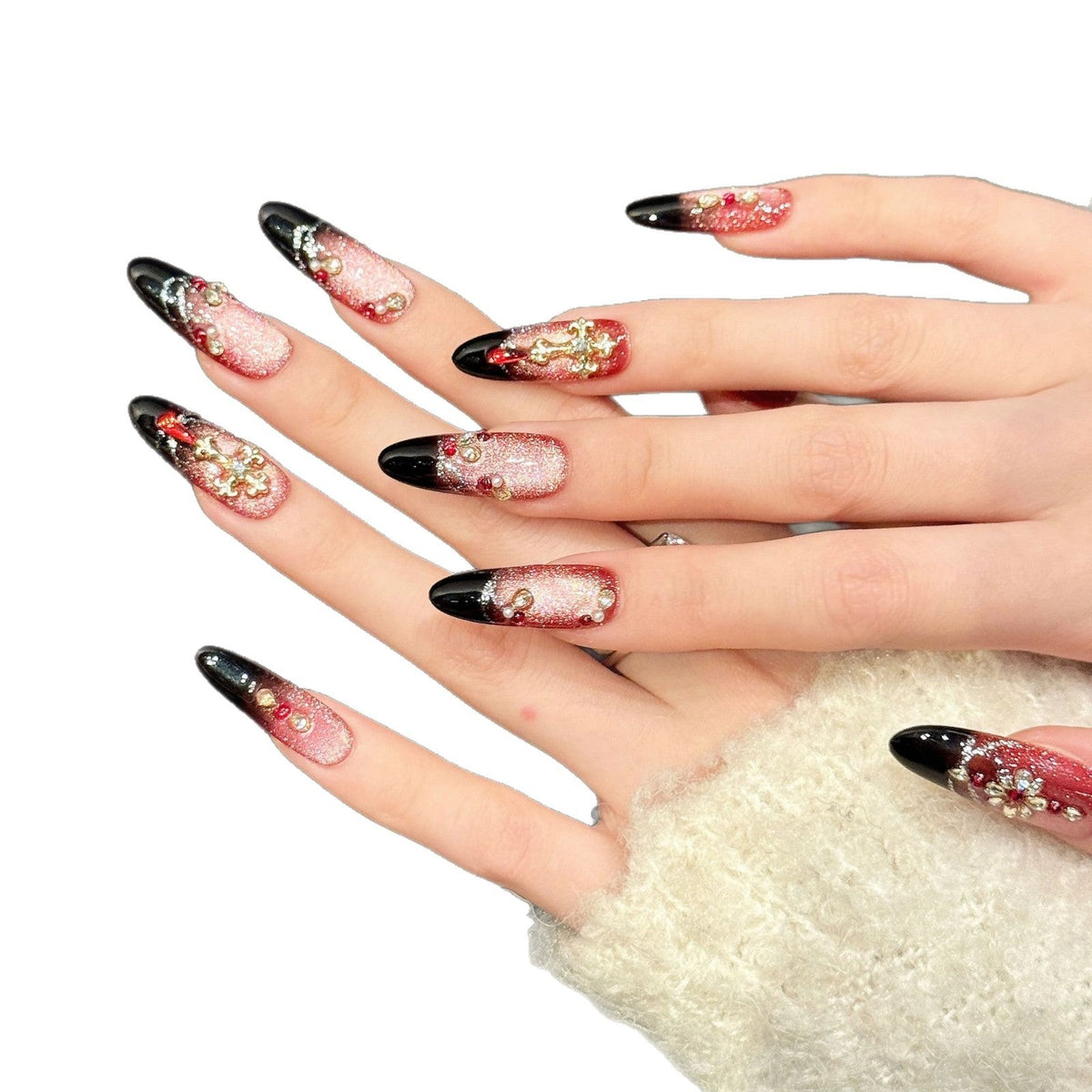 Smoked Rose by Gattina, luxury hand-crafted press-on nails