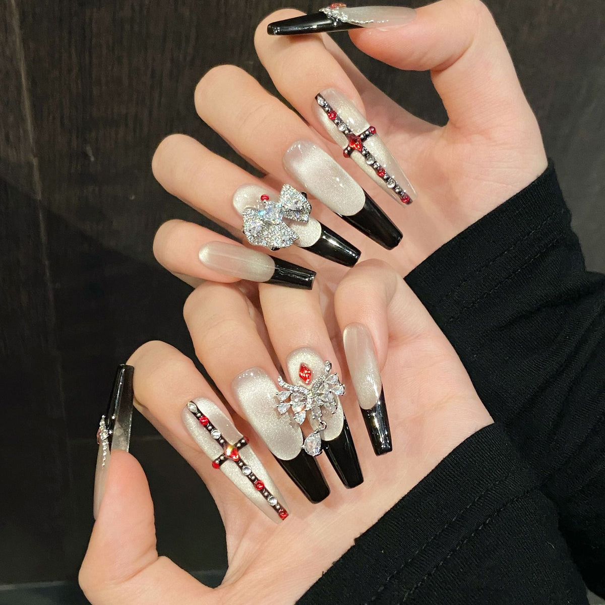 Deadly Darling by Gattina, luxury hand-crafted press-on nails