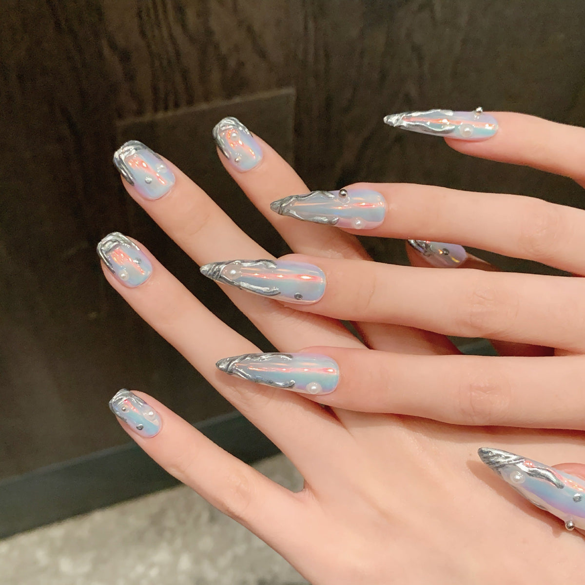 Opaline by Gattina, luxury hand-crafted press-on nails