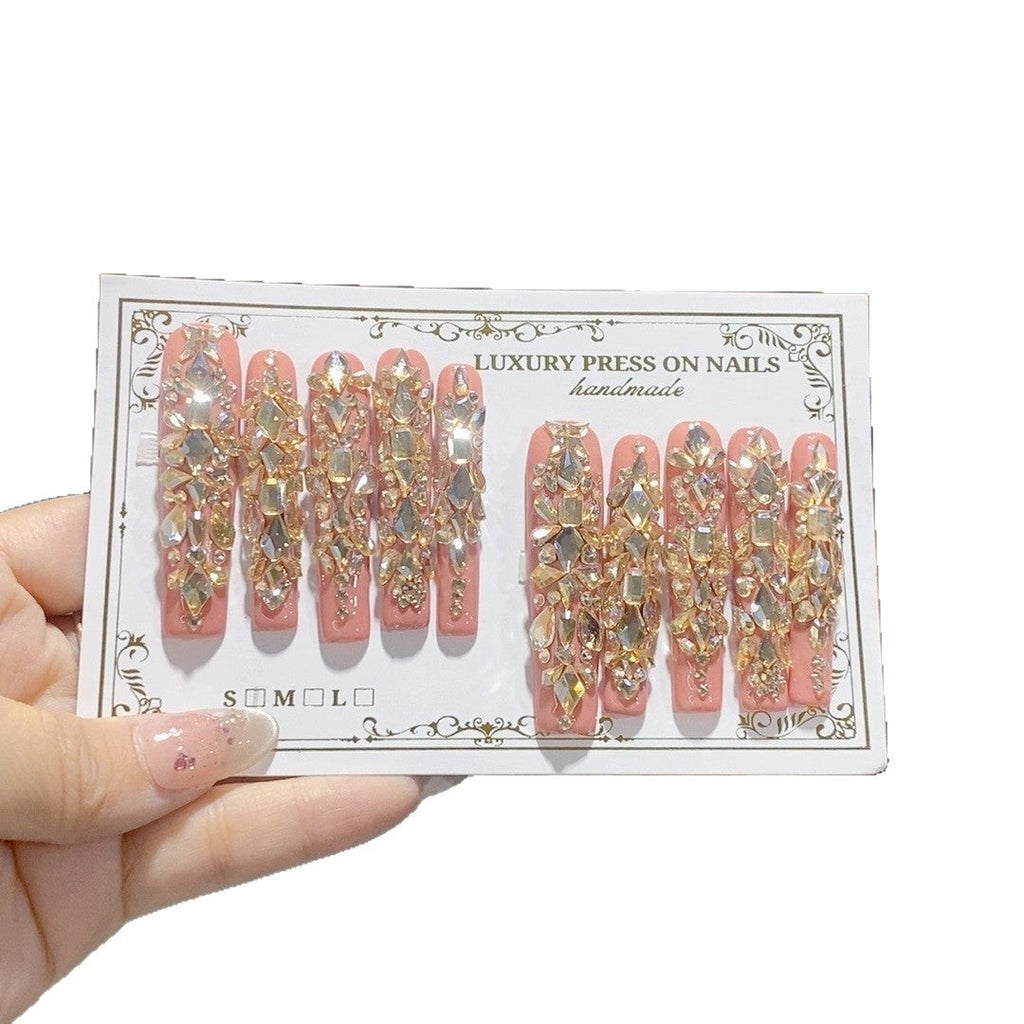 Luxury Blush Crystal Press On Nails – Image 5