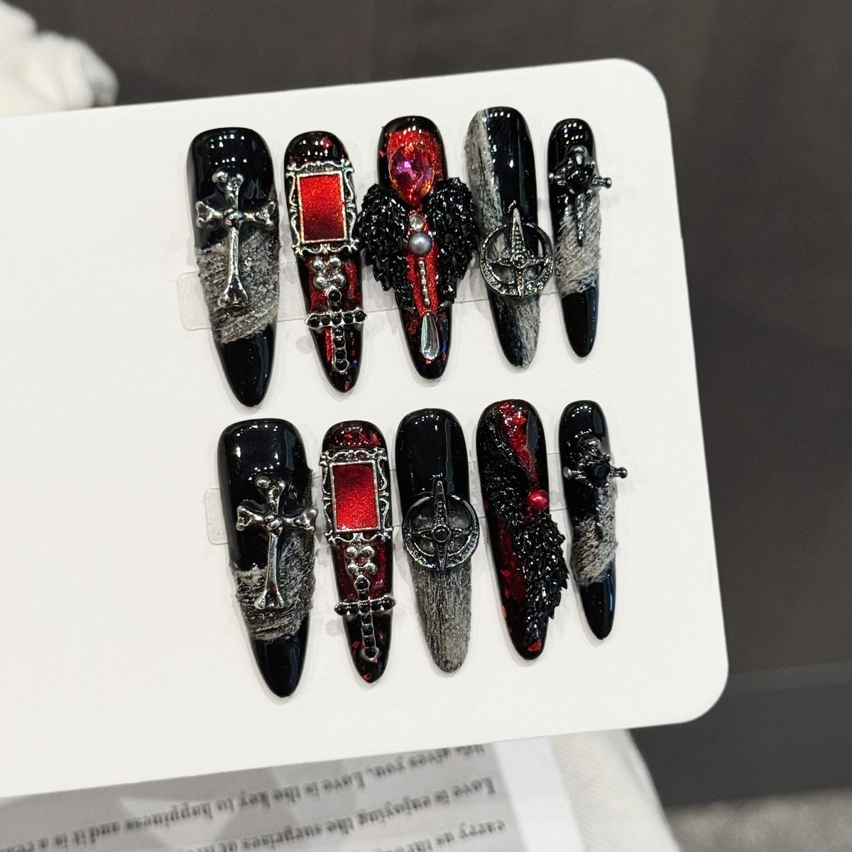 Love Curse by Gattina, luxury hand-crafted press-on nails