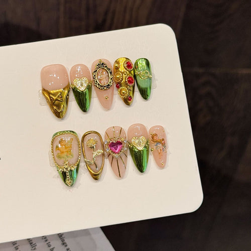 Baroque Dream by Gattina, luxury hand-crafted press-on nails