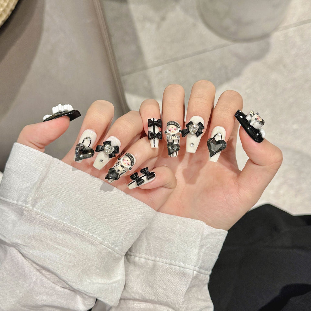 Porcelain Doll by Gattina, luxury hand-crafted press-on nails