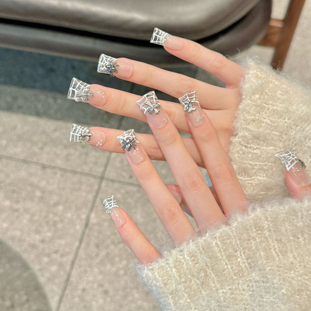 Cobweb Couture by Gattina, luxury hand-crafted press-on nails