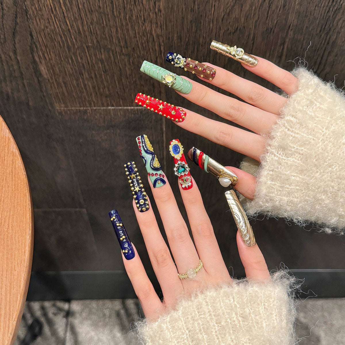 Gilded Heritage by Gattina, luxury hand-crafted press-on nails