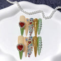 Vintage Palace Heart Gem Press On Nails – Image 2
