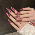 Fuchsia Diva by Gattina, luxury hand-crafted press-on nails