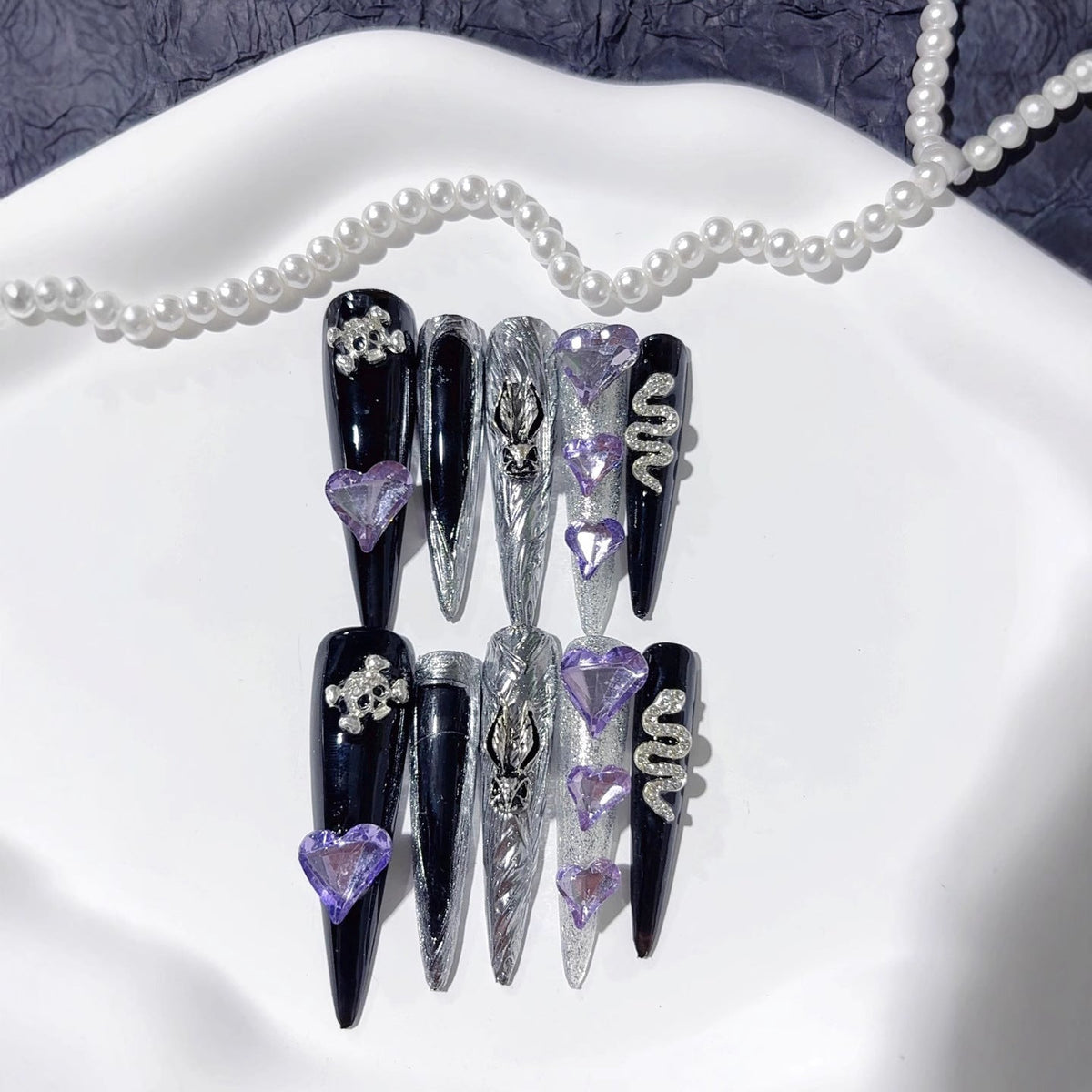 Violetta by Gattina, luxury hand-crafted press-on nails