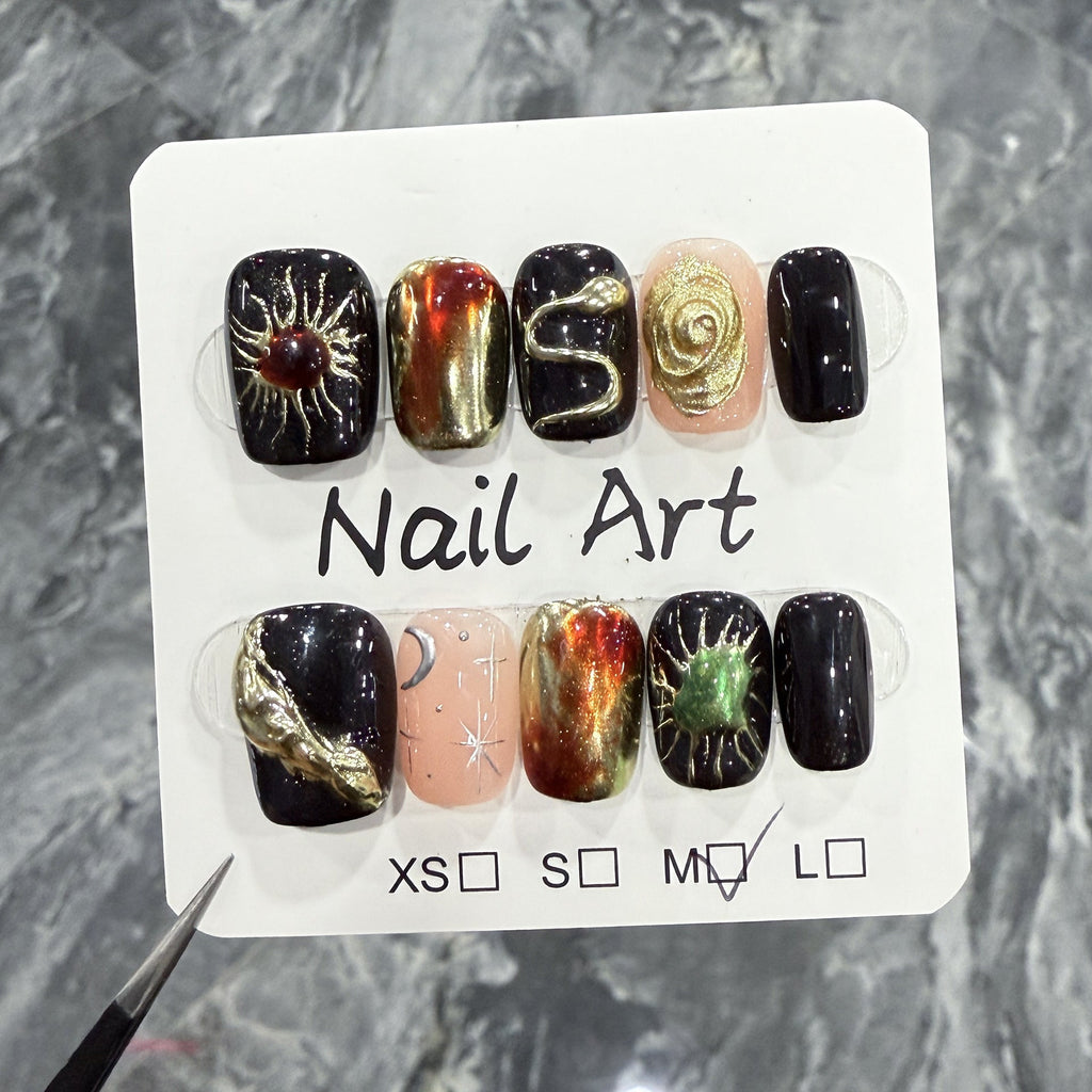 Bordeaux by Gattina, luxury hand-crafted press-on nails