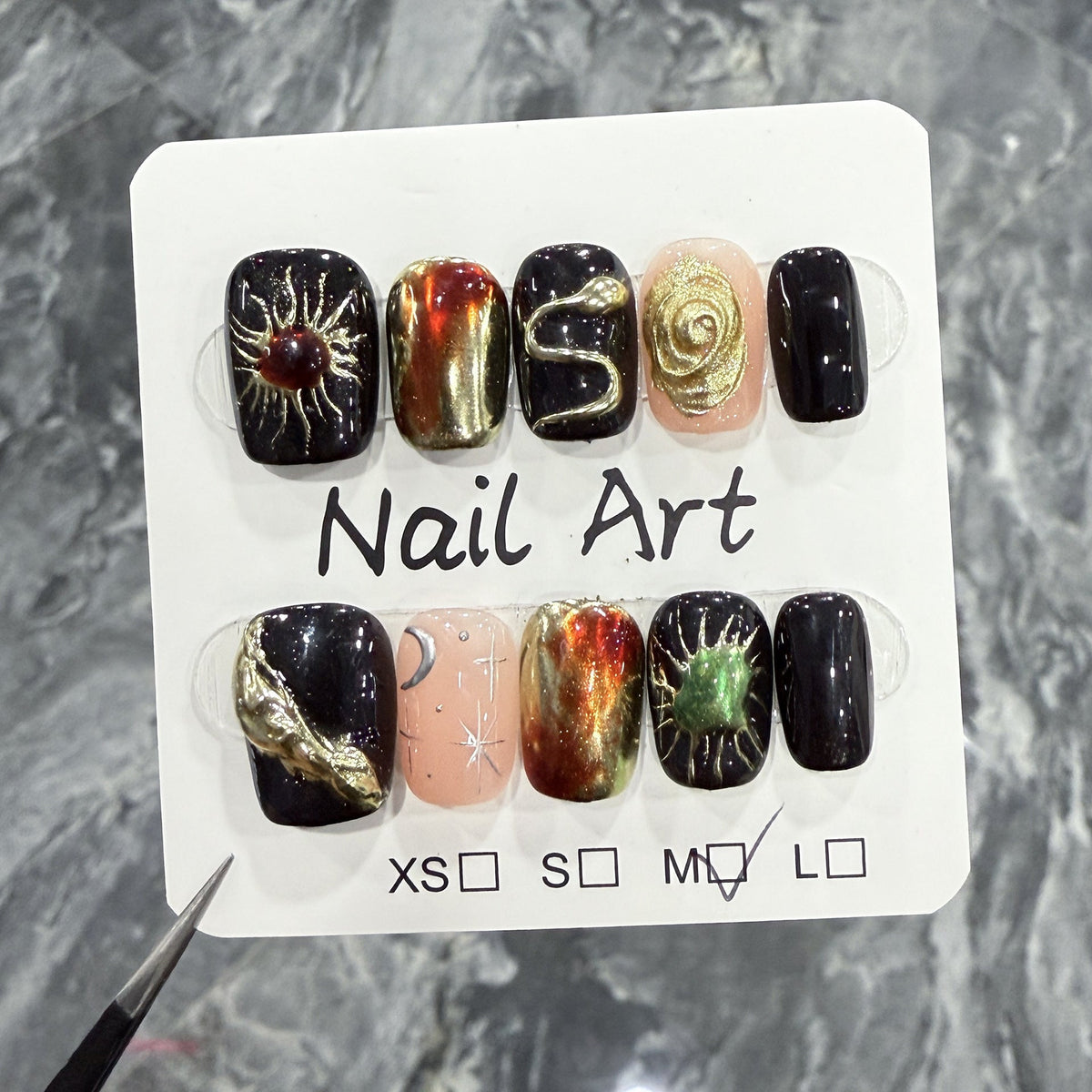 Bordeaux by Gattina, luxury hand-crafted press-on nails