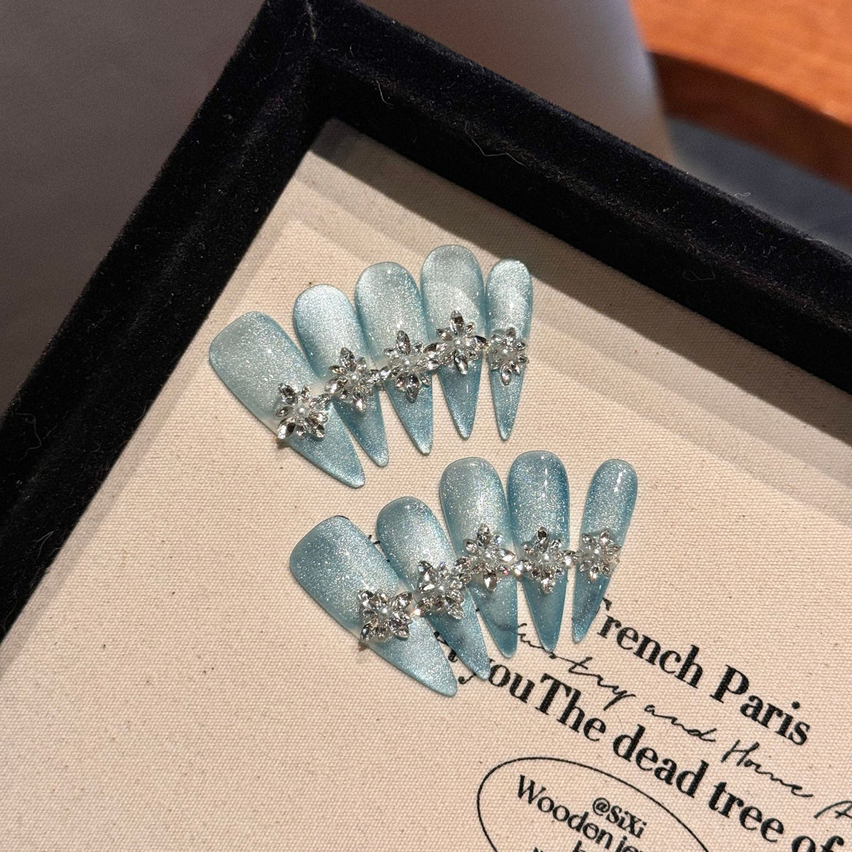 Ice Queen by Gattina, luxury hand-crafted press-on nails