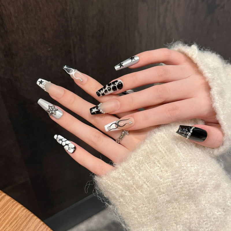 Siren's Coffin by Gattina, luxury hand-crafted press-on nails