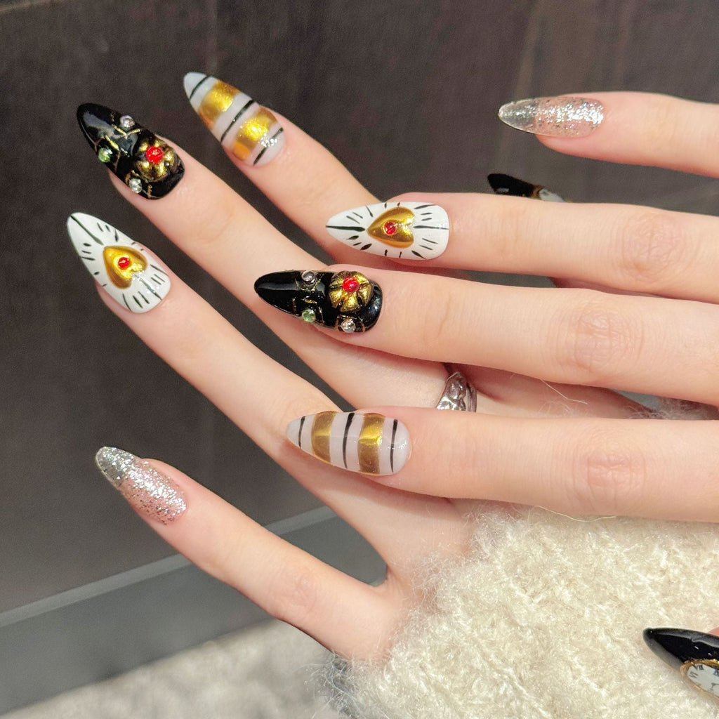Midnight Hour by Gattina, luxury hand-crafted press-on nails