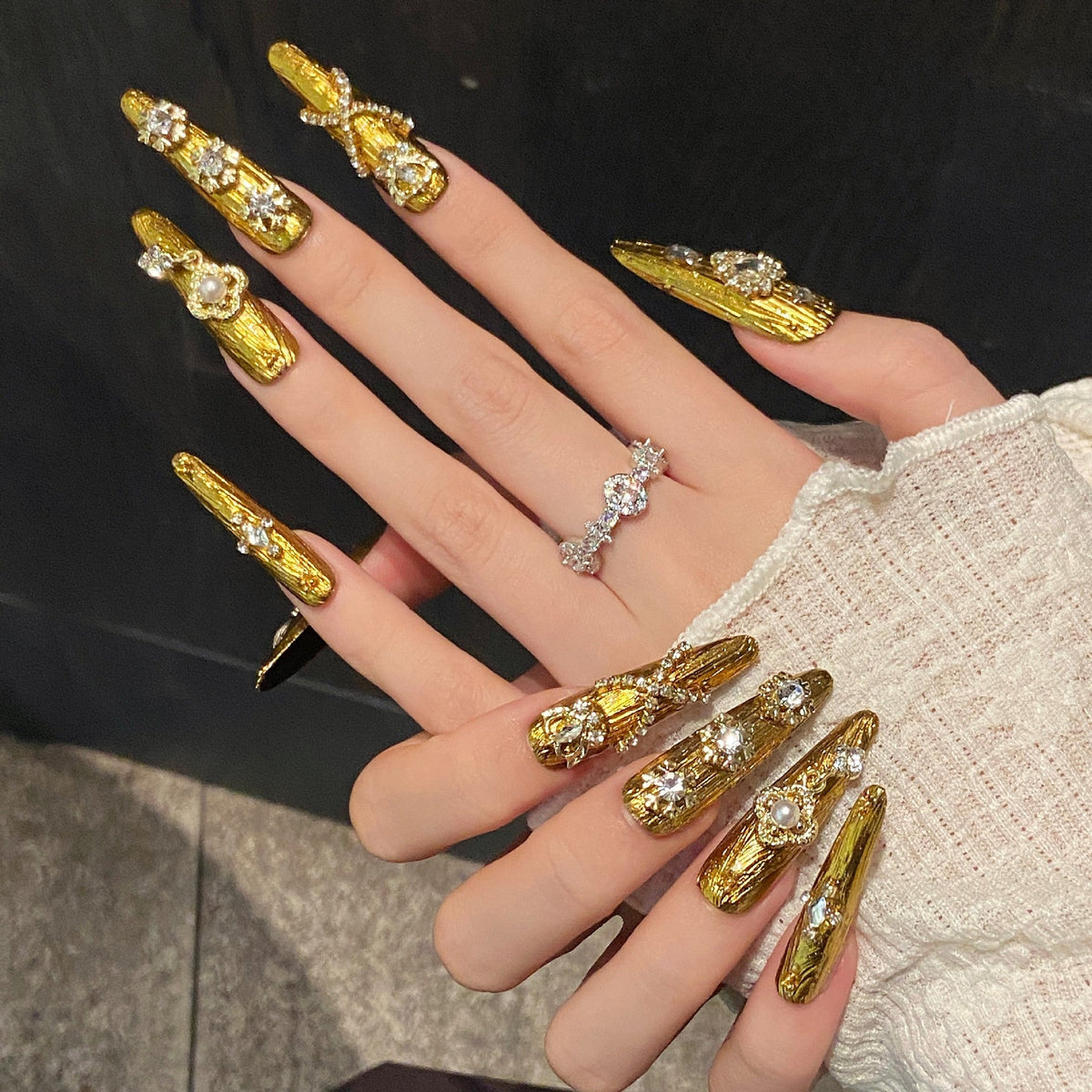 Versailles by Gattina, luxury hand-crafted press-on nails