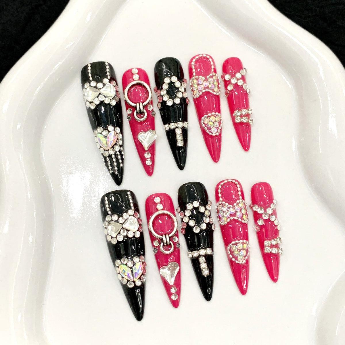 Heartbreaker by Gattina, luxury hand-crafted press-on nails