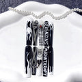 Black White Gothic Cross Flame Statement Press On Nails – Image 2