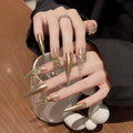 Gilded Cascade by Gattina, luxury hand-crafted press-on nails