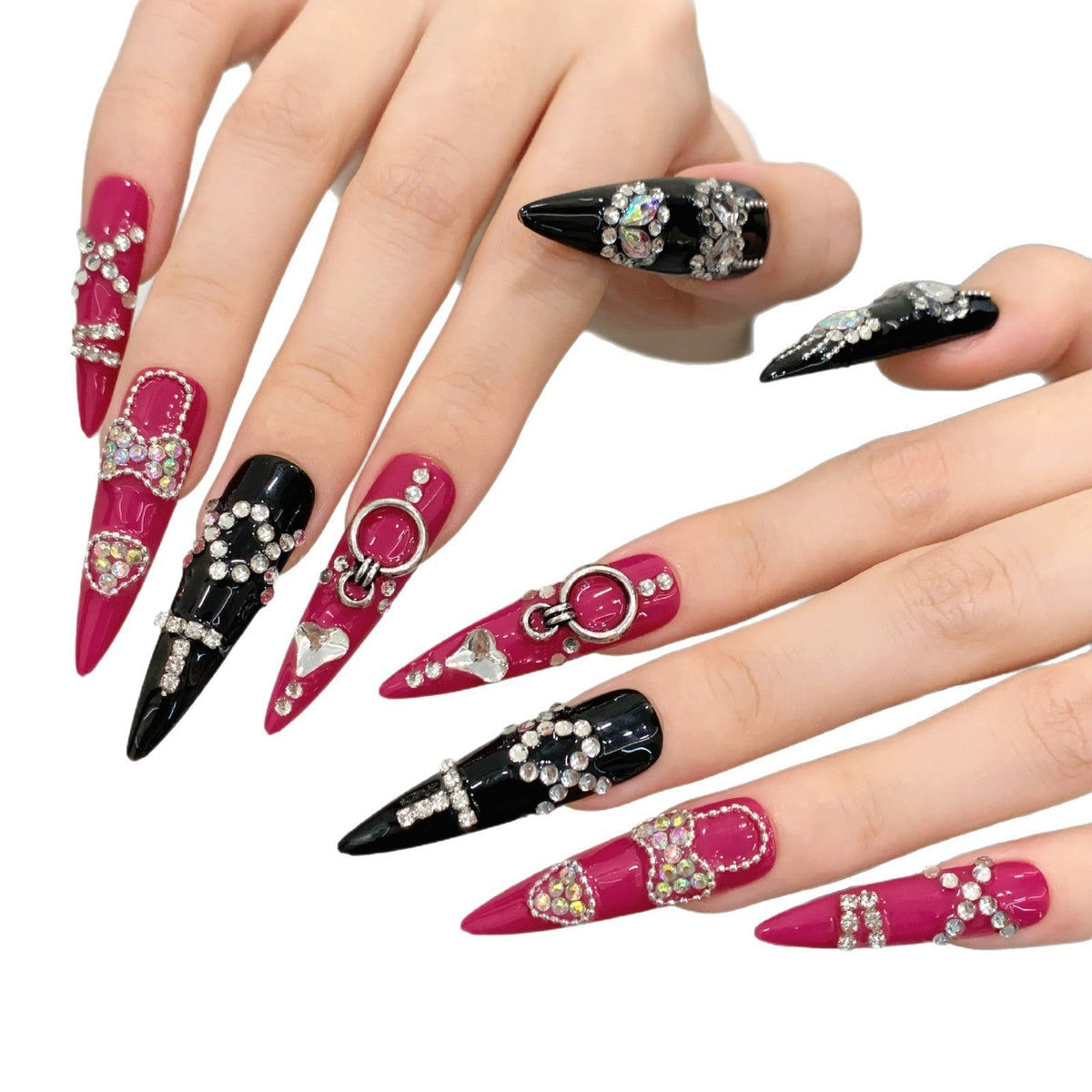 Heartbreaker by Gattina, luxury hand-crafted press-on nails