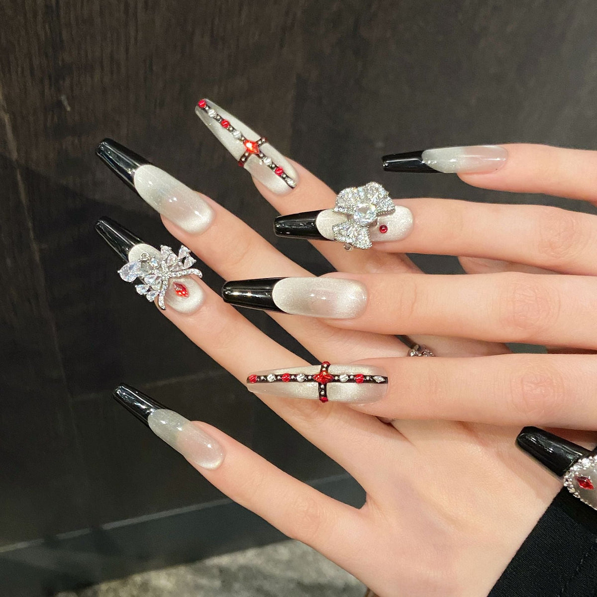 Deadly Darling by Gattina, luxury hand-crafted press-on nails