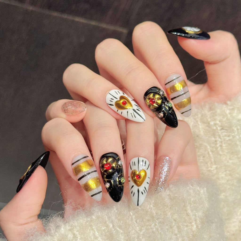 Midnight Hour by Gattina, luxury hand-crafted press-on nails