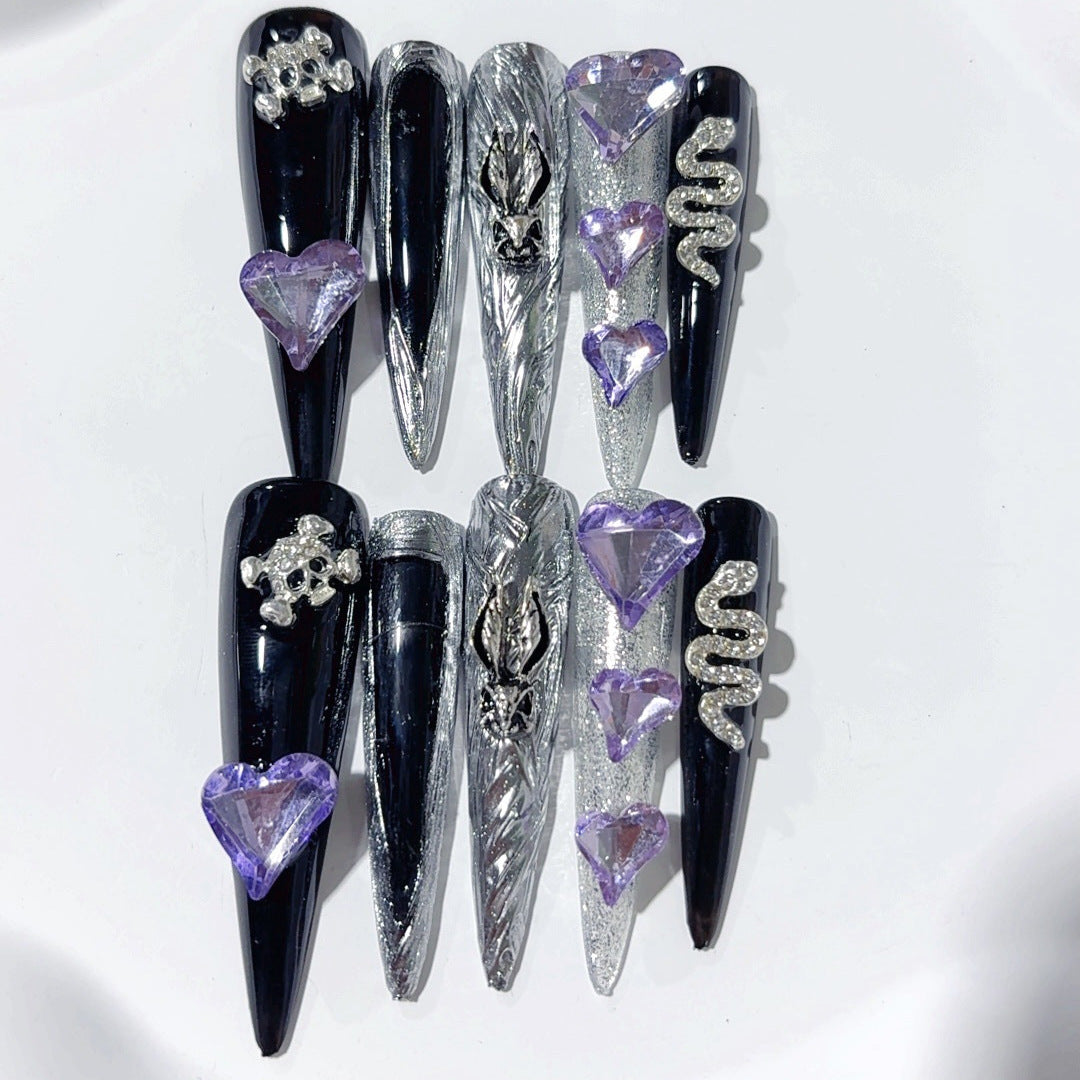 Violetta by Gattina, luxury hand-crafted press-on nails
