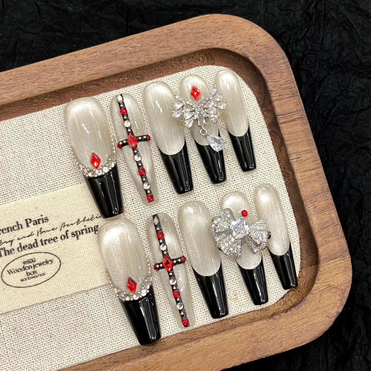 Deadly Darling by Gattina, luxury hand-crafted press-on nails