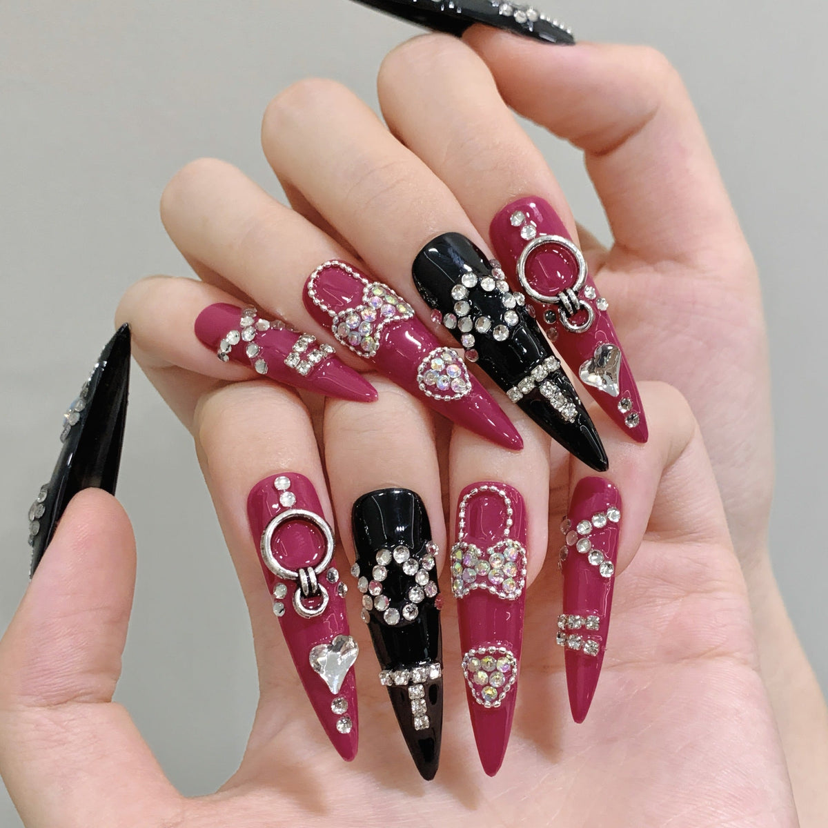 Heartbreaker by Gattina, luxury hand-crafted press-on nails