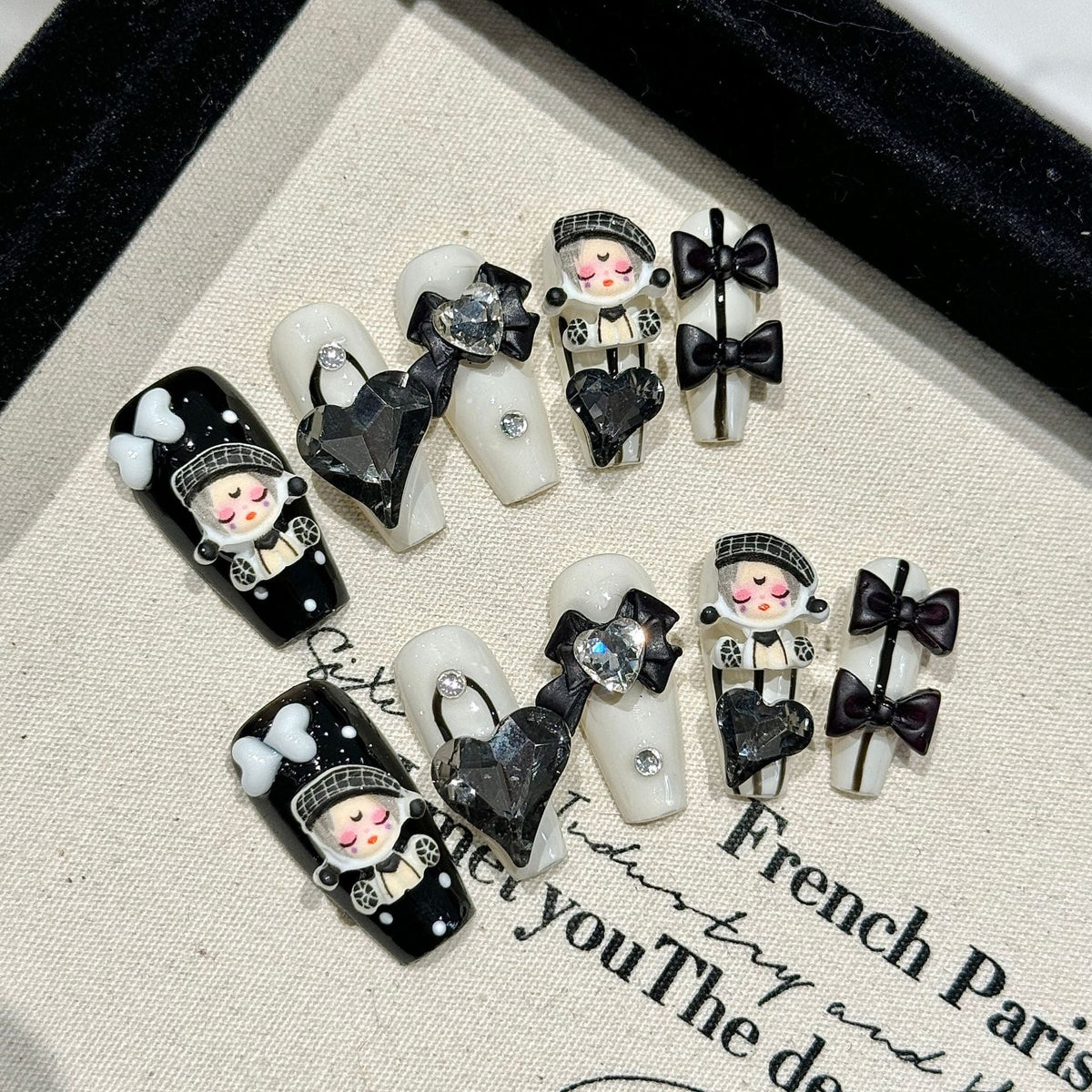 Porcelain Doll by Gattina, luxury hand-crafted press-on nails