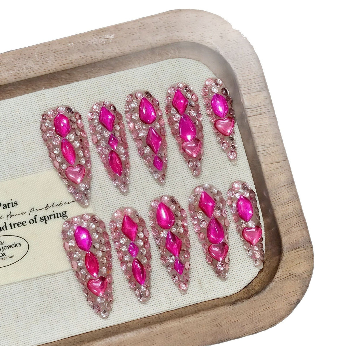 Fuchsia Diva by Gattina, luxury hand-crafted press-on nails