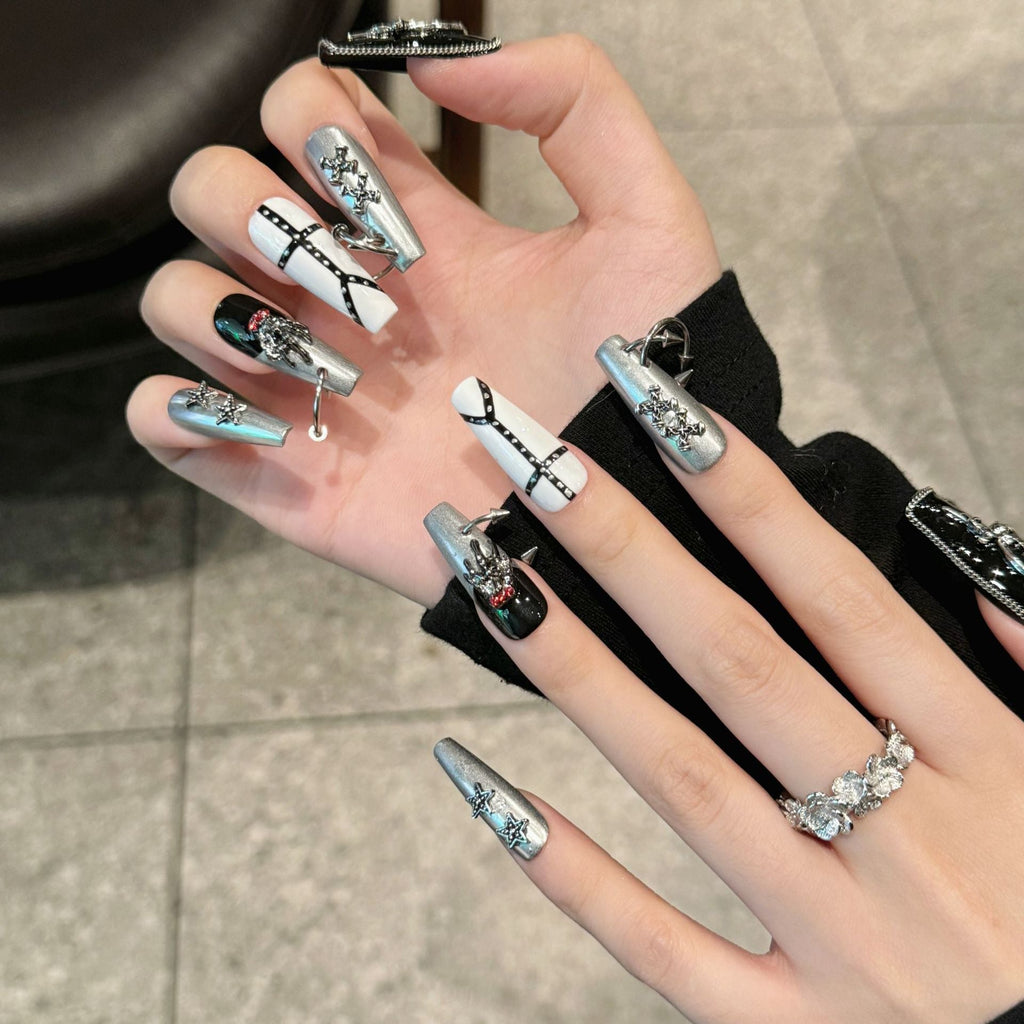 Ink & Glitter by Gattina, luxury hand-crafted press-on nails