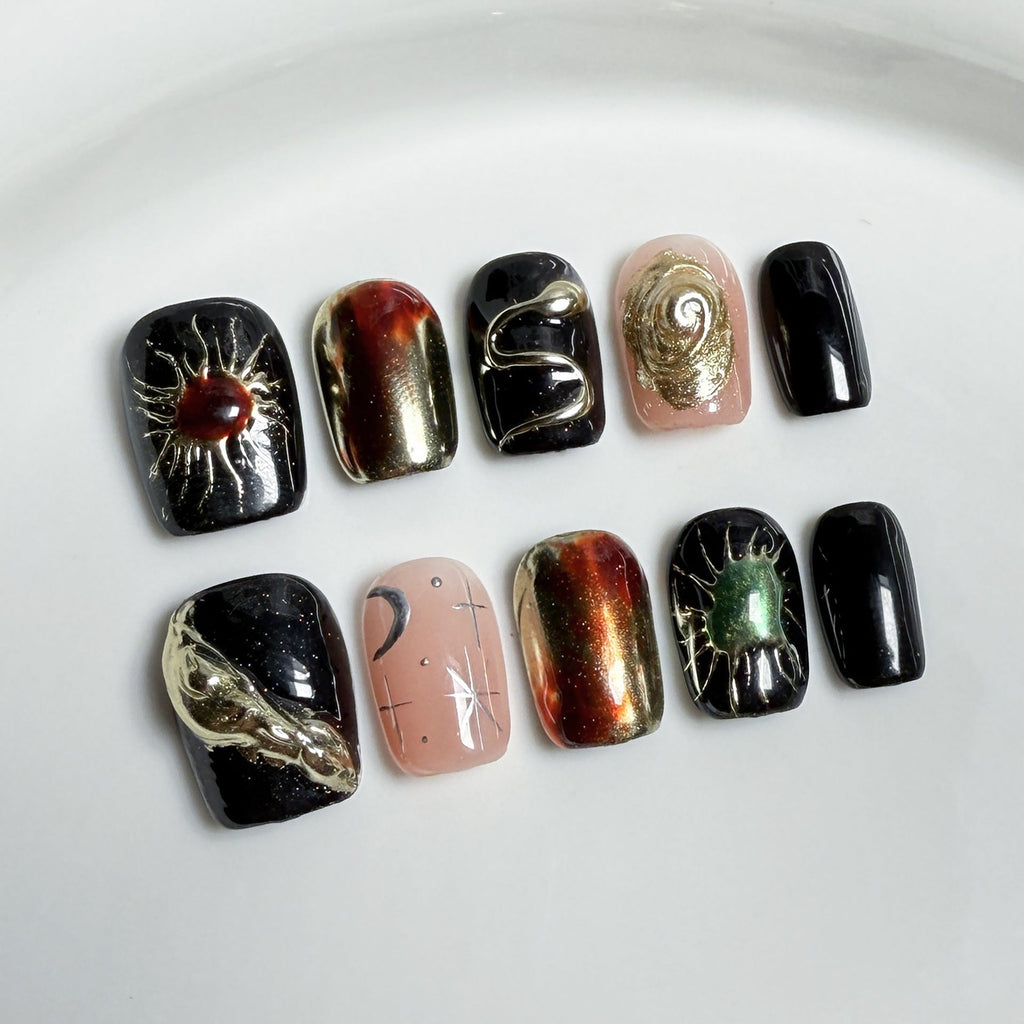 Bordeaux by Gattina, luxury hand-crafted press-on nails