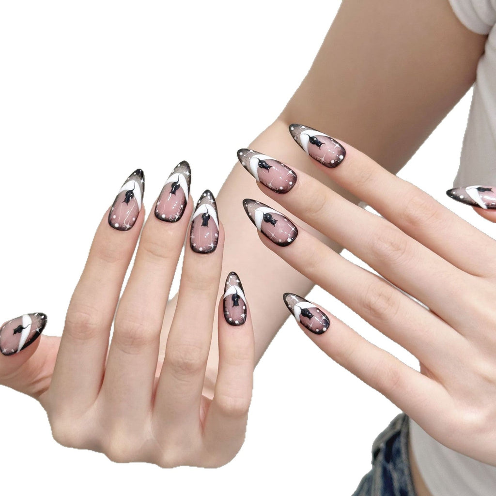 Black Cat Moonlit Chic Minimalist Press On Nails – Image 4