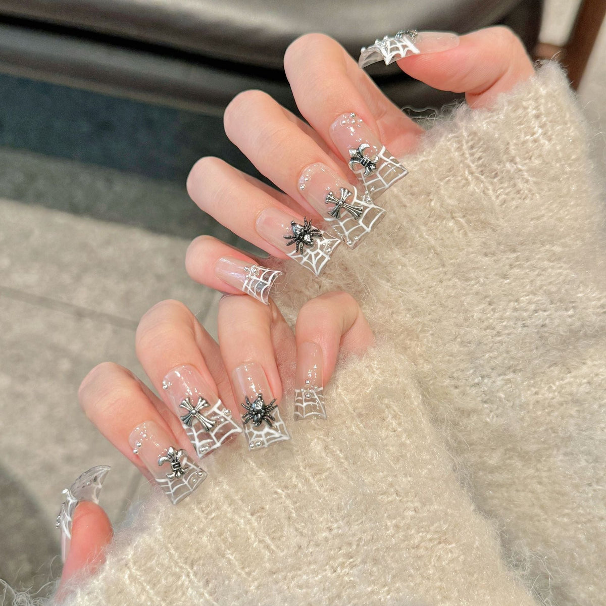 Cobweb Couture by Gattina, luxury hand-crafted press-on nails