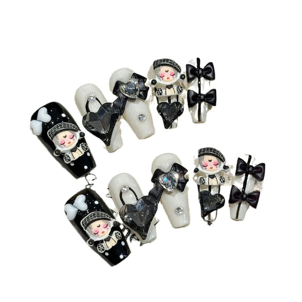 Porcelain Doll by Gattina, luxury hand-crafted press-on nails