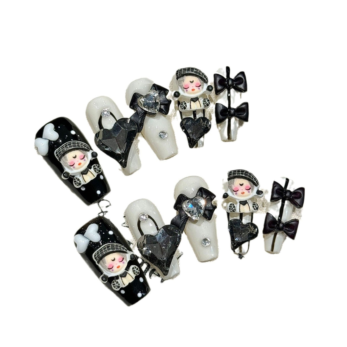 Porcelain Doll by Gattina, luxury hand-crafted press-on nails
