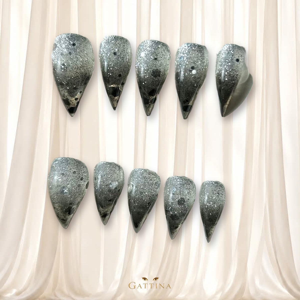 Dragon's Claw by Gattina, luxury hand-crafted press-on nails