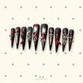 Gothic Night Bloom by Gattina, luxury hand-crafted press-on nails