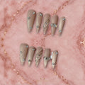 Nude Jewel by Gattina, luxury hand-crafted press-on nails