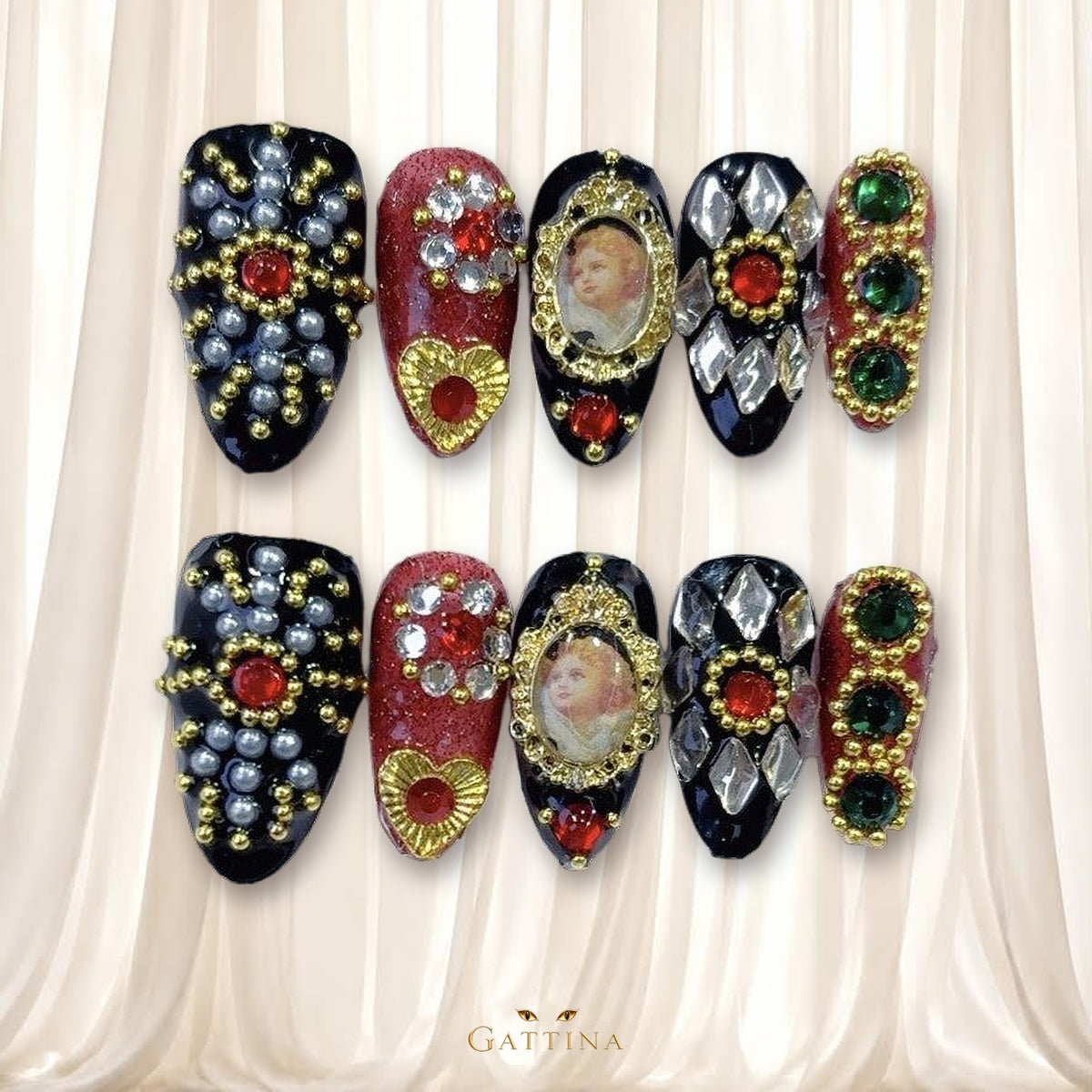 Prima Donna by Gattina, luxury hand-crafted press-on nails
