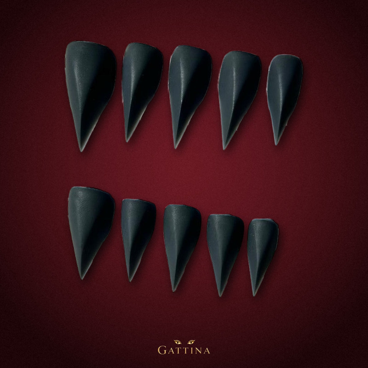 Shadow Claw by Gattina, luxury hand-crafted press-on nails