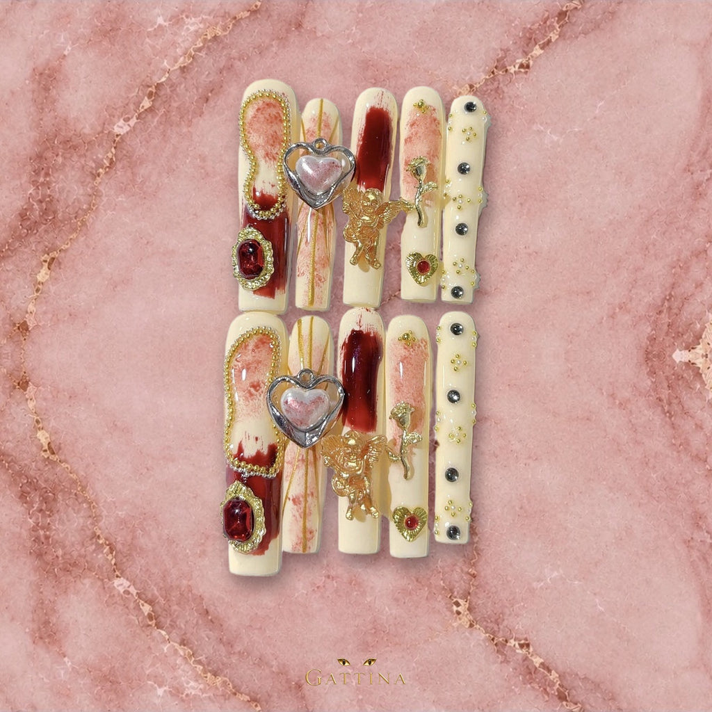 Valentina by Gattina, luxury hand-crafted press-on nails